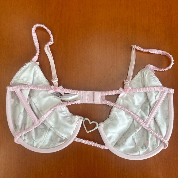 For Love & Lemons pink & white floral bra 38DD - Picture 6 of 7
